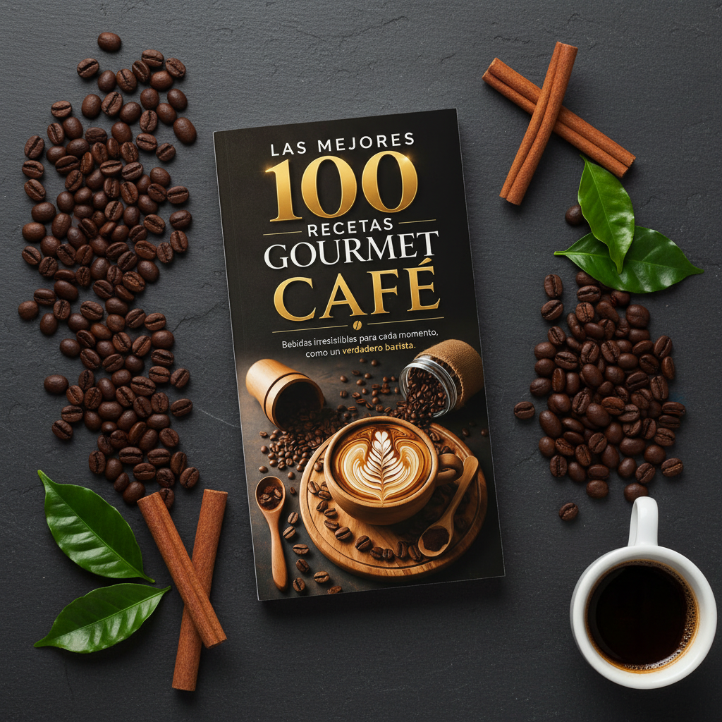 El Secreto de los Mejores cafés gourmet - flat lay con café